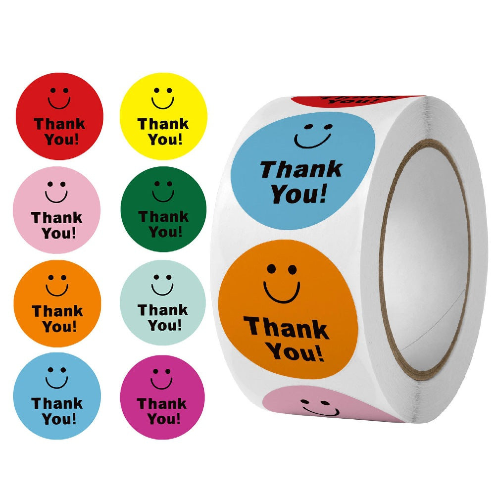 500 Creative Roll Smiley Stickers Cute Cartoon Expression Award Decorative Adhesive Sealing Sticker