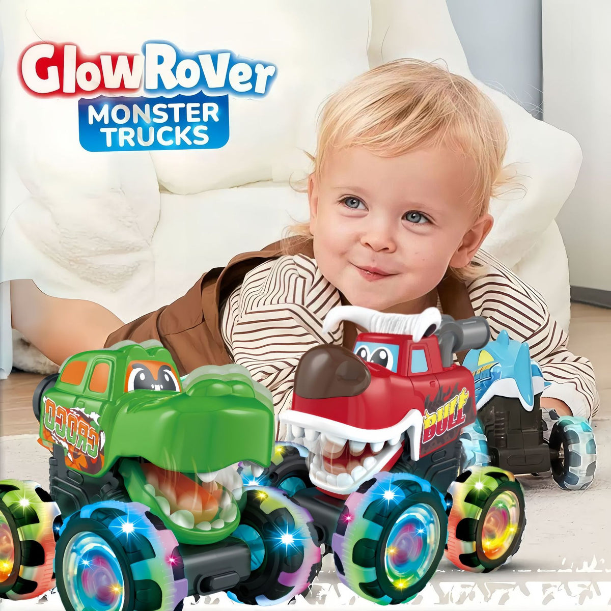 Amazon's Best-Selling Press-To-Light Toy Car Monster Big Bike Inertia Scooter Wheel Light Children's Gift
