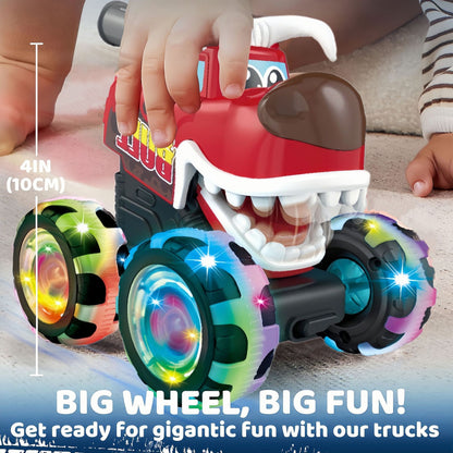 Amazon's Best-Selling Press-To-Light Toy Car Monster Big Bike Inertia Scooter Wheel Light Children's Gift