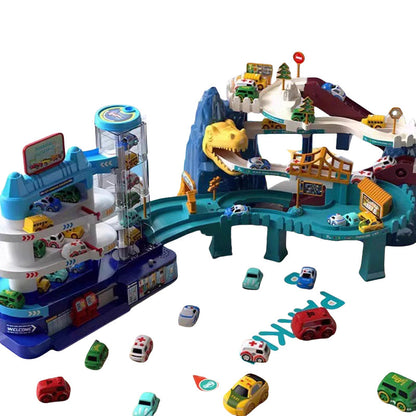 Cross-border Electric Dinosaur Railcar Toy Panshan Highway Small Train Car Parking Child Boy Gift