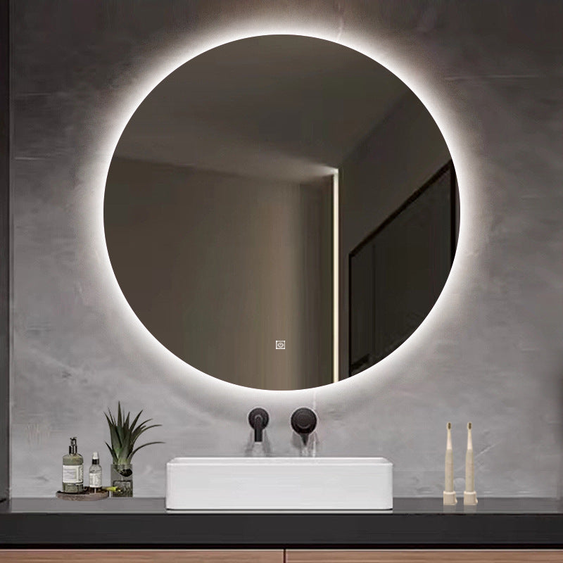 Customized Wall-Mounted Bathroom Mirror Bathroom Smart Bathroom With Lighted Round Mirror Wall-Mounted Anti-Fog Led Light-Emitting Mirror