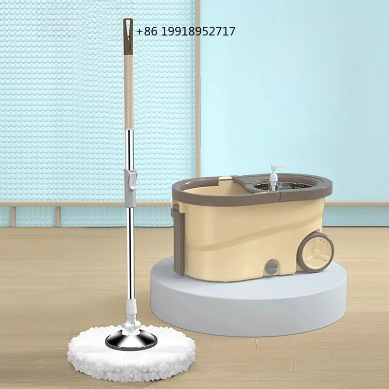 Hands-Free Spin Mop with Integrated Bucket