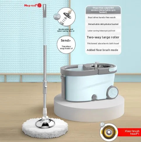 Hands-Free Spin Mop with Integrated Bucket